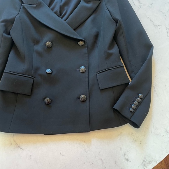 LIKE NEW 🖤 Veronica Bears Frayne Off The Shoulder Blazer Black Size 6 - Picture 6 of 11